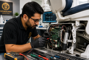 Dental chair control board inspection