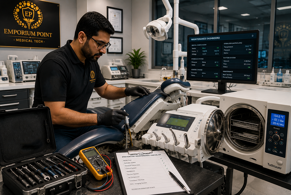 Preventive maintenance for dental equipment in UAE clinic