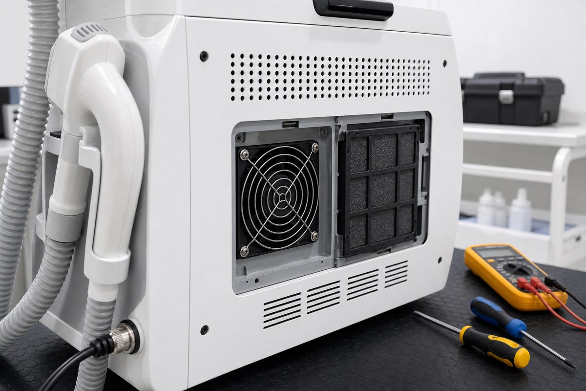 IPL machine cooling and ventilation system check