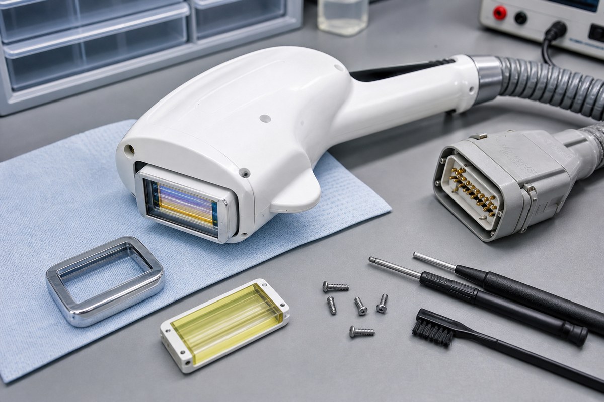 IPL handpiece and connector inspection for repair