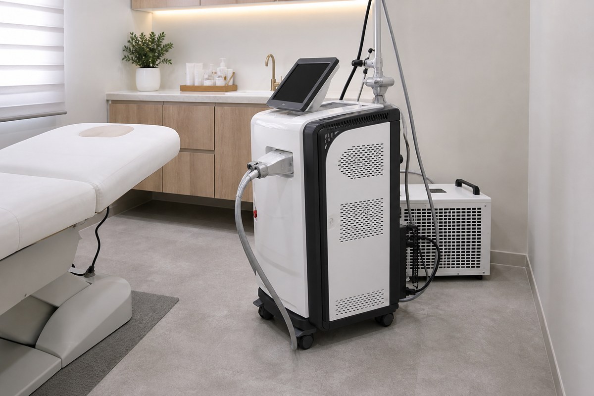 Aesthetic laser airflow and placement