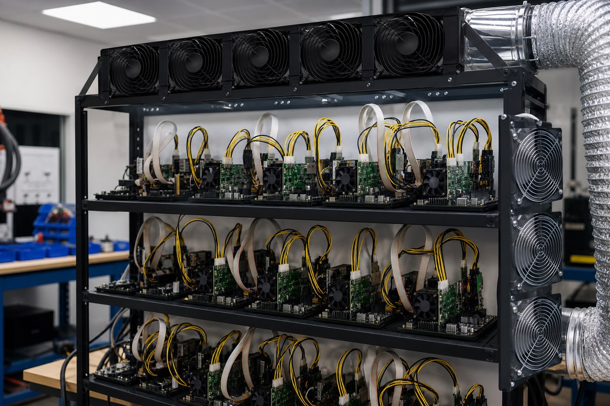 ASIC miner hashboard testing rack