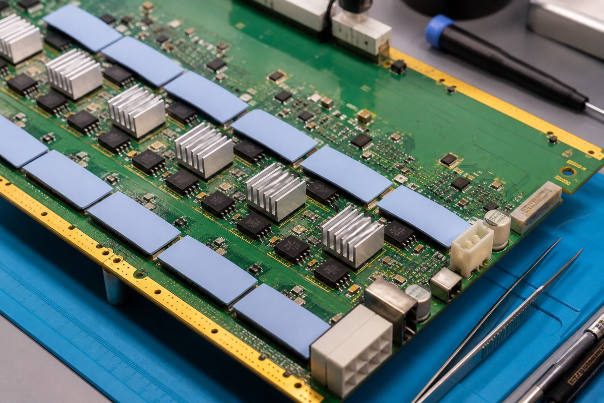 ASIC miner hashboard inspection close-up