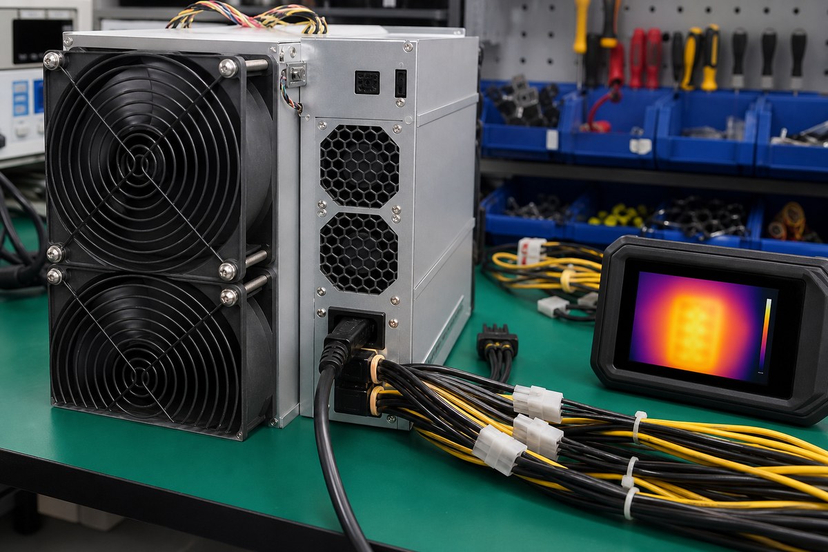 ASIC miner cooling and PSU inspection