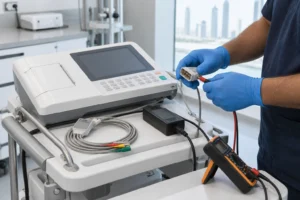 ECG machine power and cable technical diagnosis in UAE